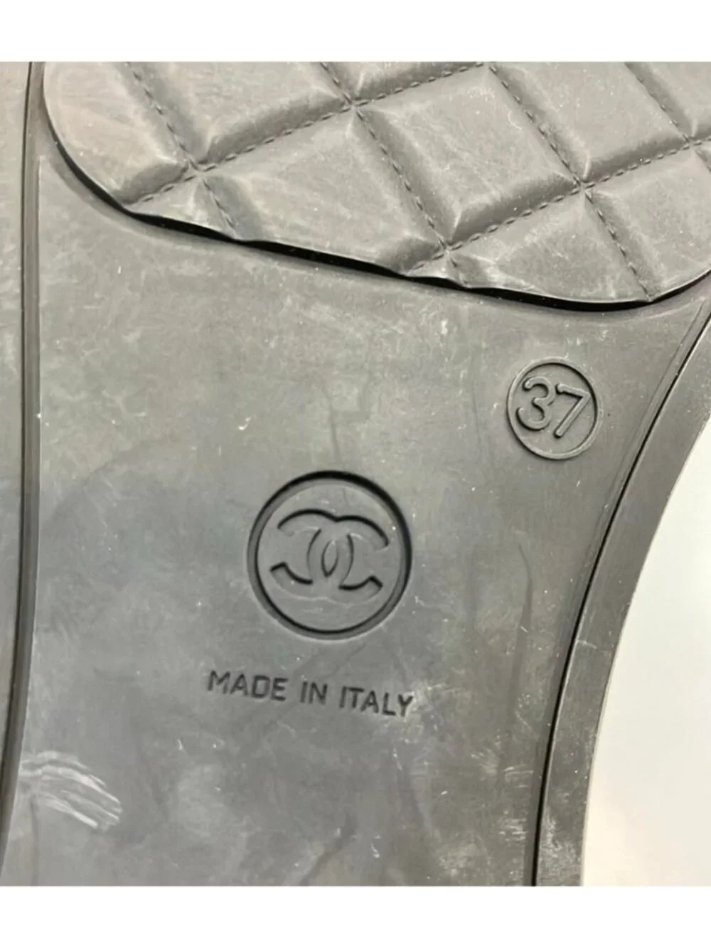 Chanel Long Gray Boots Quilted CC Logo